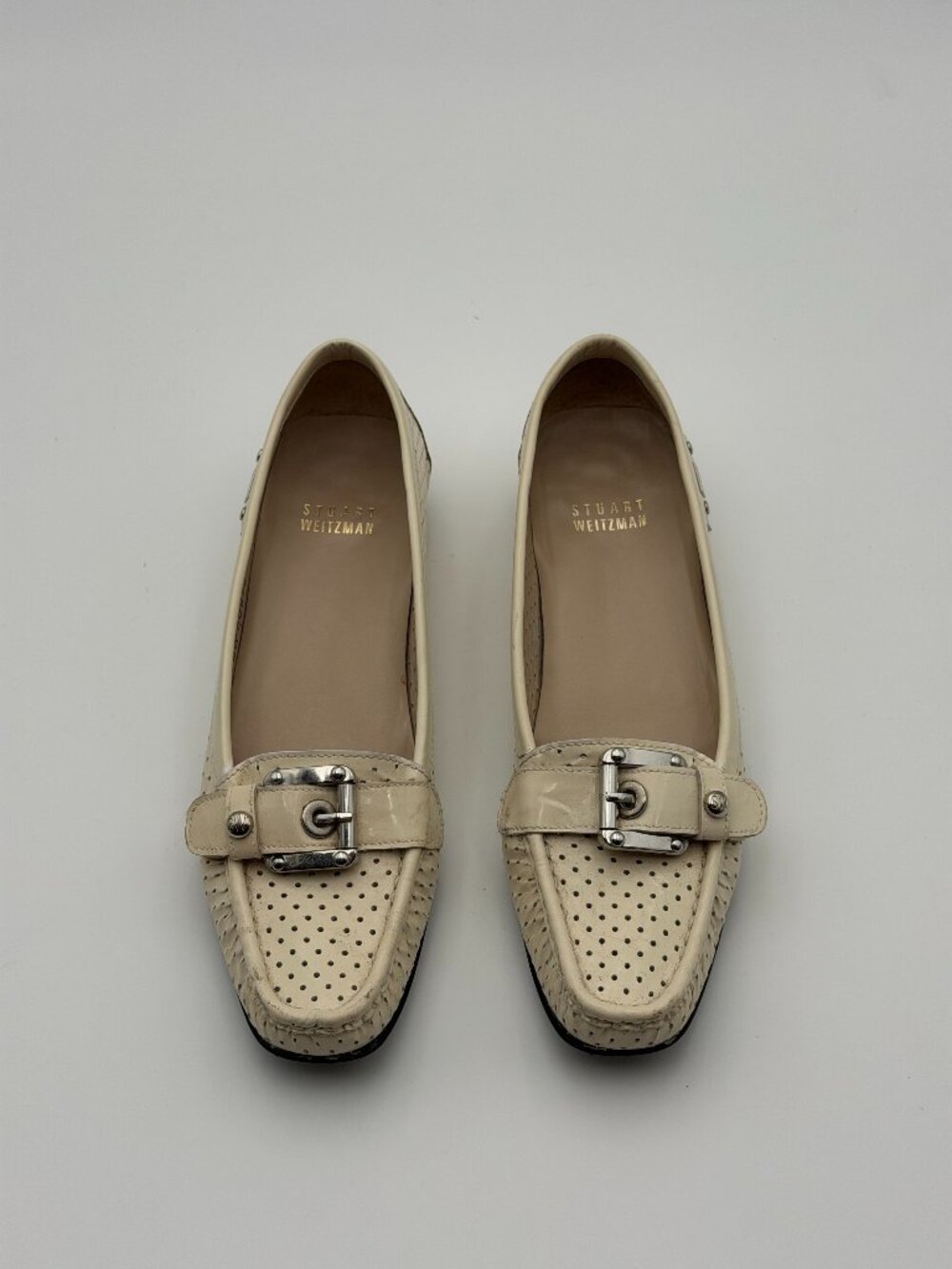 Stuart Weitzman White Loafers